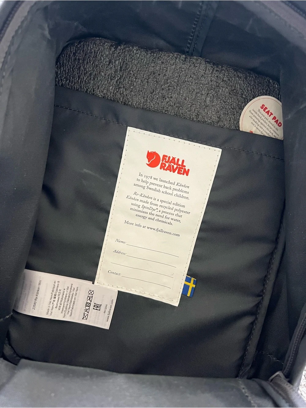 Fjallraven Mini Charcoal Grey Backpack